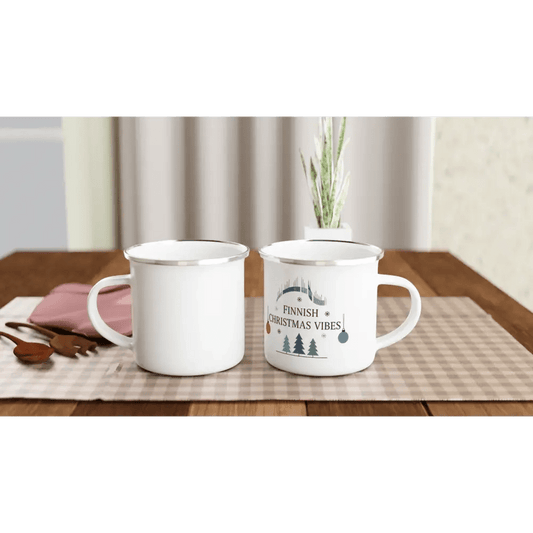 Finnish Christmas Vibes - Finnish Enamel Mug - Rather Be In Finland