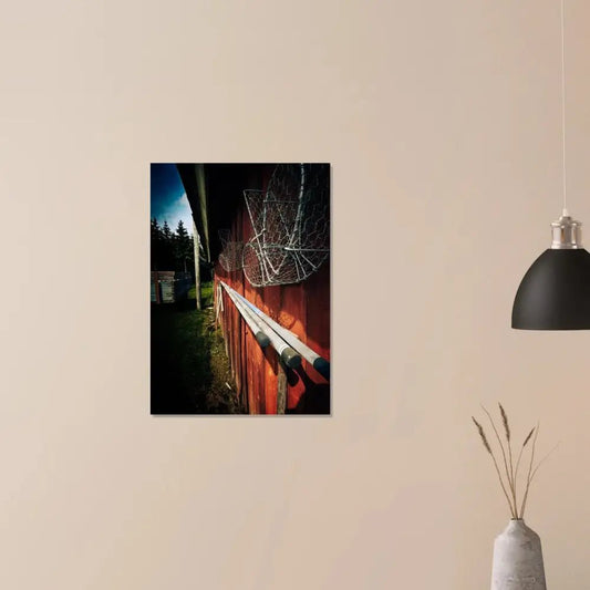 Fishing Tools on a Finnish Barn Wall - Poster - Rather Be In Finland