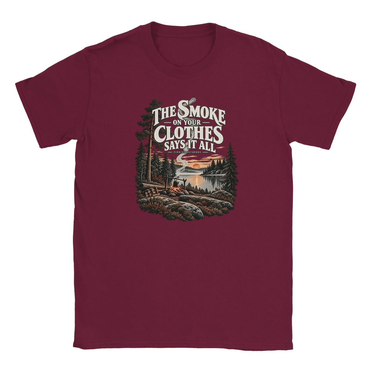 Photo du produit : t-shirt au motif « The Smoke on Your Clothes Says It All » de Rather Be in Finland