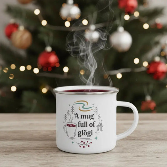 A Mug Full of Glögi - Enamel Mug - Print Material - Rather Be In Finland €32.95