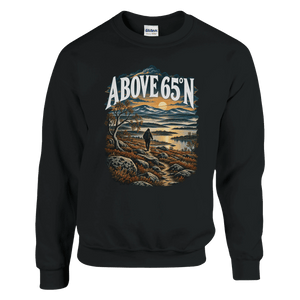 Produktbild: Sweatshirt mit dem Motiv „Above 65°N Finnish Hiking“ von Rather Be in Finland