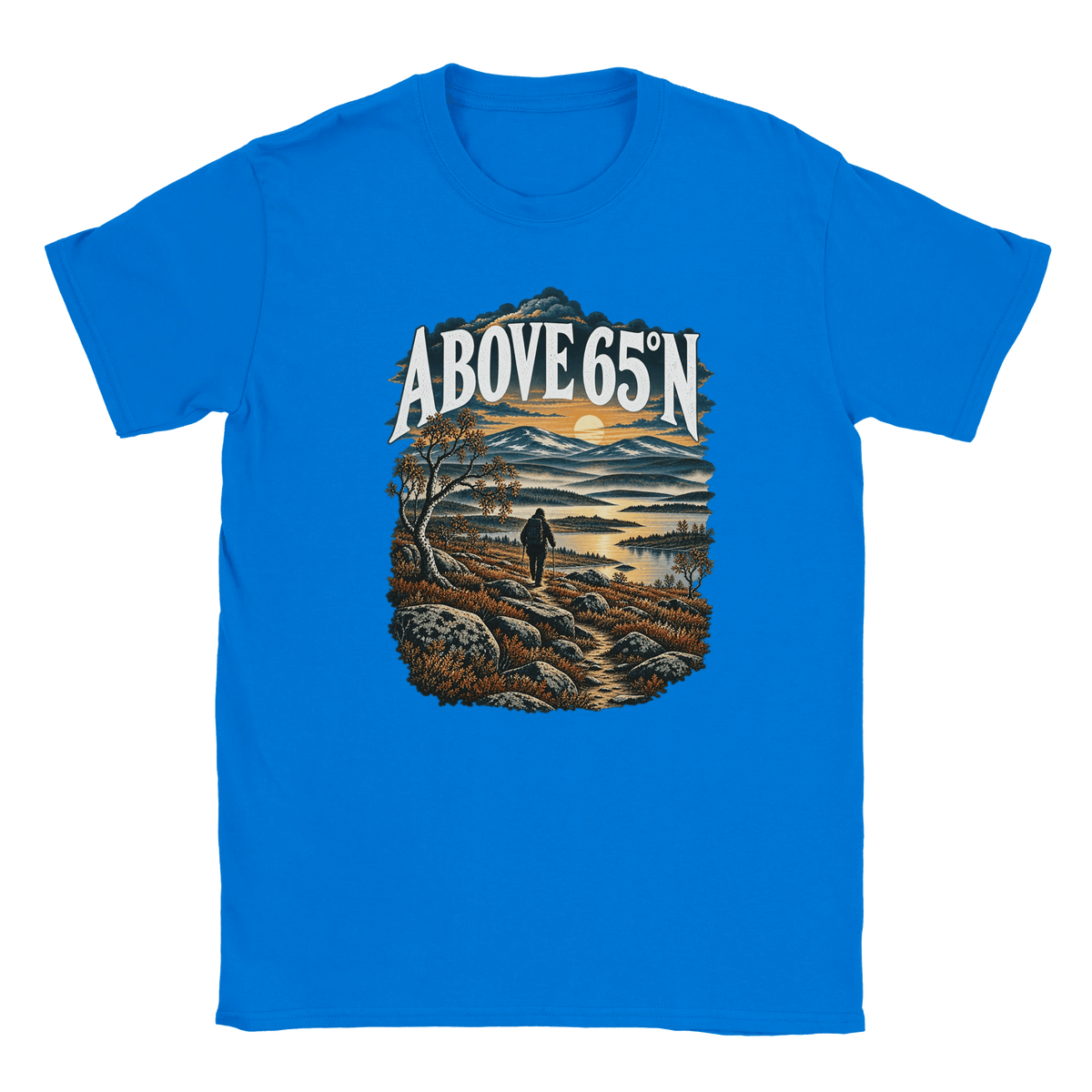 Photo du produit : t-shirt au motif « Above 65°N Finnish Hiking » de Rather Be in Finland