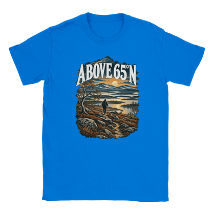 Photo du produit : t-shirt au motif « Above 65°N Finnish Hiking » de Rather Be in Finland