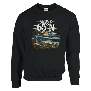 Produktbild: Sweatshirt mit dem Motiv „Above 65°N Finnish Lapland“ von Rather Be in Finland