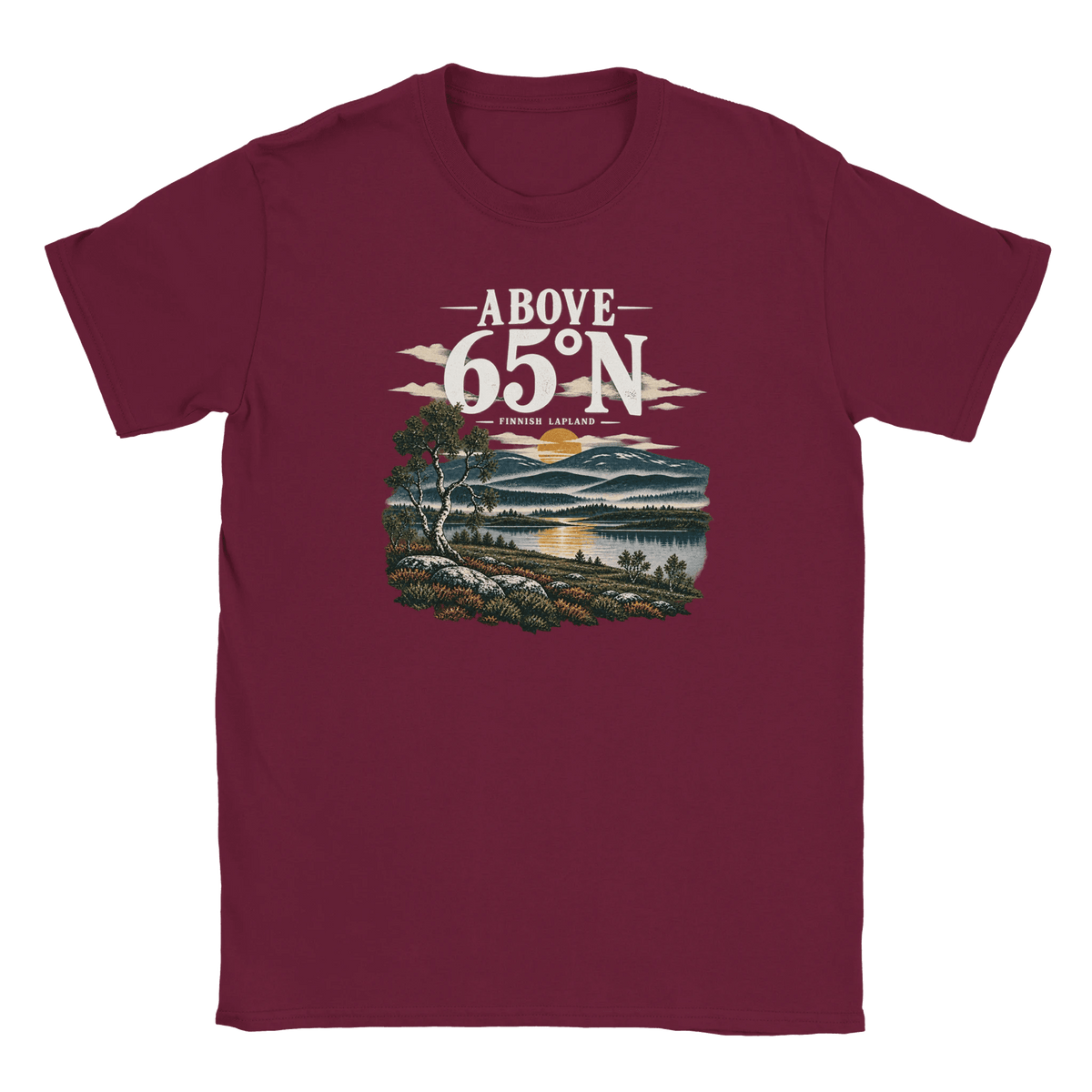 Photo du produit : t-shirt au motif « Above 65°N Finnish Lapland » de Rather Be in Finland