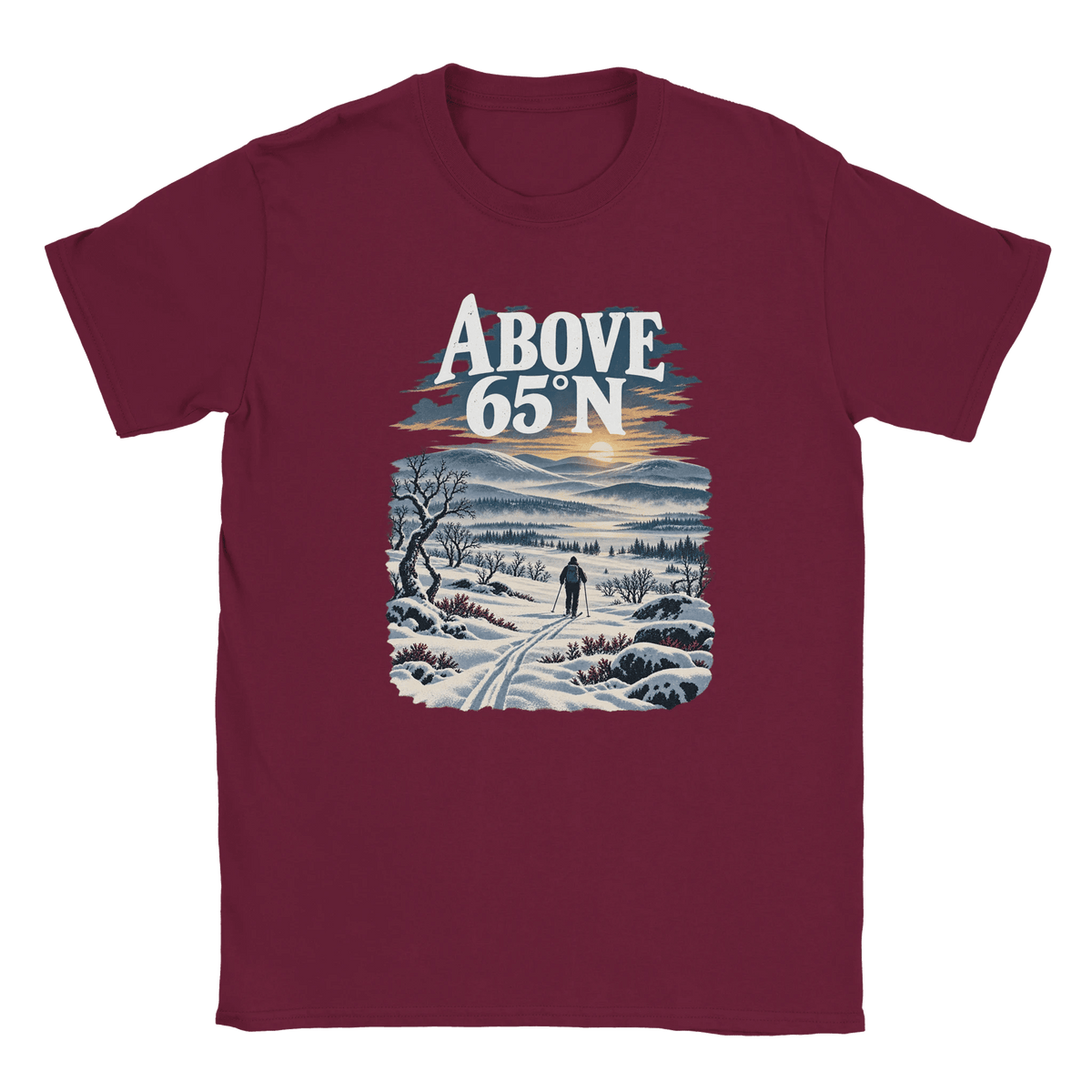 Photo du produit : t-shirt au motif « Above 65°N Finnish Skiing » de Rather Be in Finland