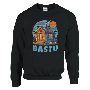 Tuotekuva: collegepaita, painatuksena Bastu (Rather Be in Finland)