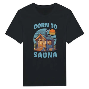 Produktbild: T-Shirt mit dem Motiv „Born To Sauna“ von Rather Be in Finland