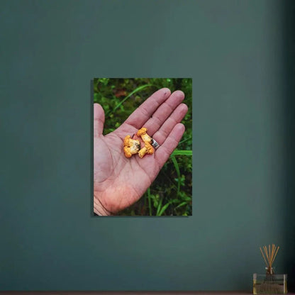 Chanterelles in Hand – Finnish Forest Harvest - Poster - Rather Be In Finland