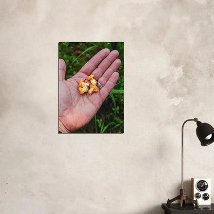 Chanterelles in Hand – Finnish Forest Harvest - Poster - Rather Be In Finland