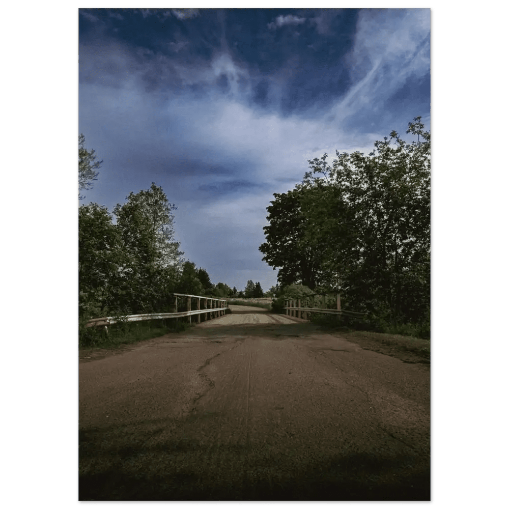 Country Road and Bridge in Rural Finland - Poster - Rather Be In Finland