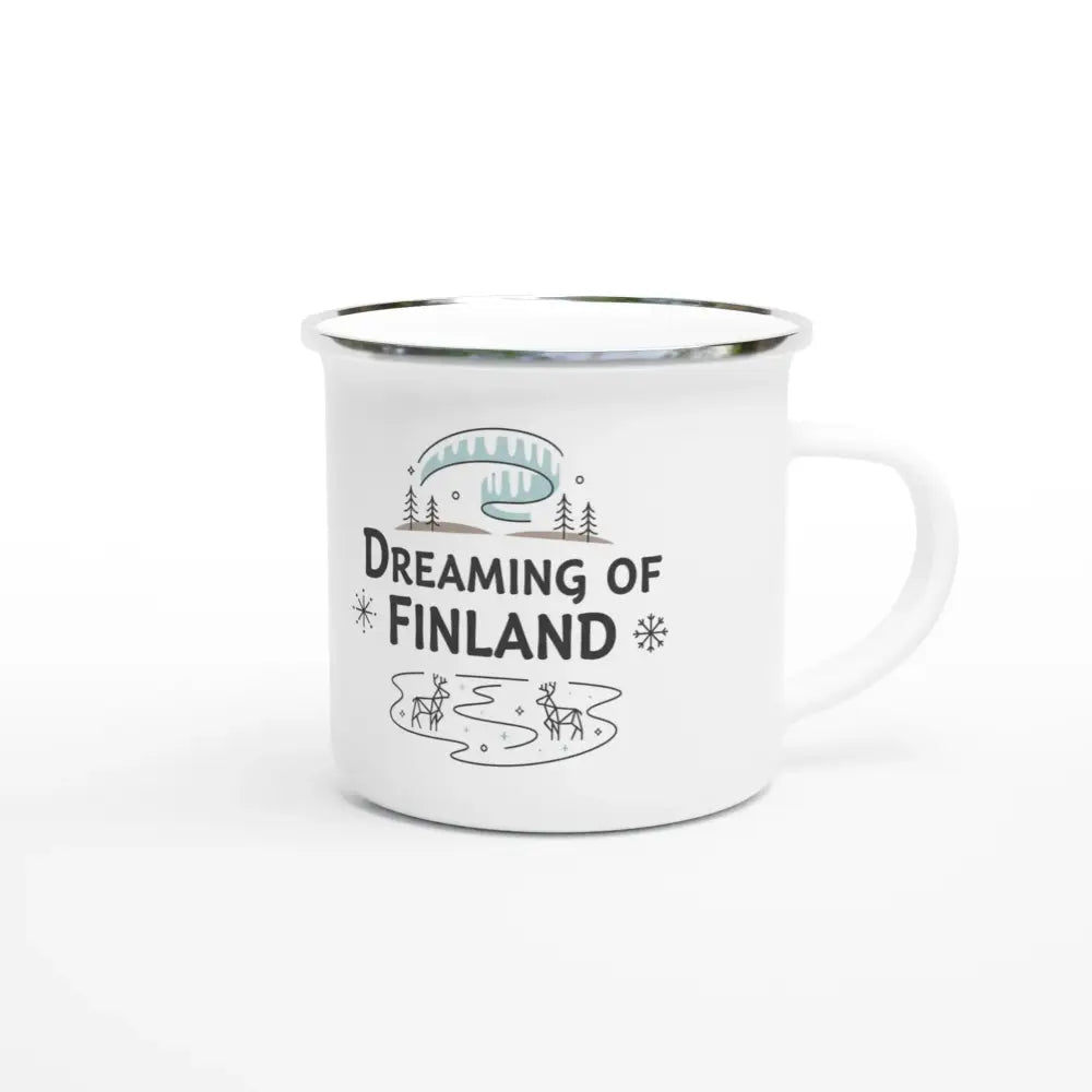 Dreaming Of Finland - Finnish Enamel Mug - Rather Be In Finland
