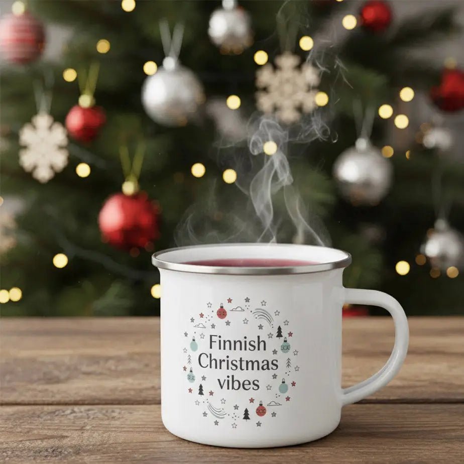 Finnish Christmas Vibes - Enamel Mug - Rather Be In Finland