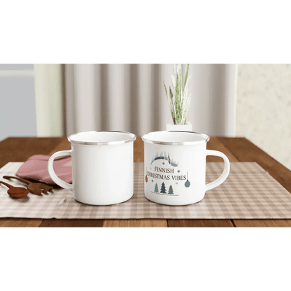 Finnish Christmas Vibes - Finnish Enamel Mug - Rather Be In Finland