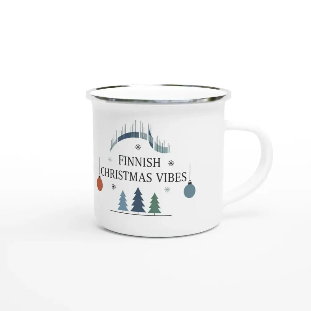 Finnish Christmas Vibes - Finnish Enamel Mug - Rather Be In Finland