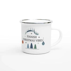 Photo du produit : mug émaillé au motif « Finnish Christmas Vibes » de Rather Be in Finland