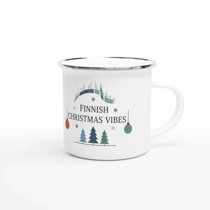 Finnish Christmas Vibes - Finnish Enamel Mug - Rather Be In Finland