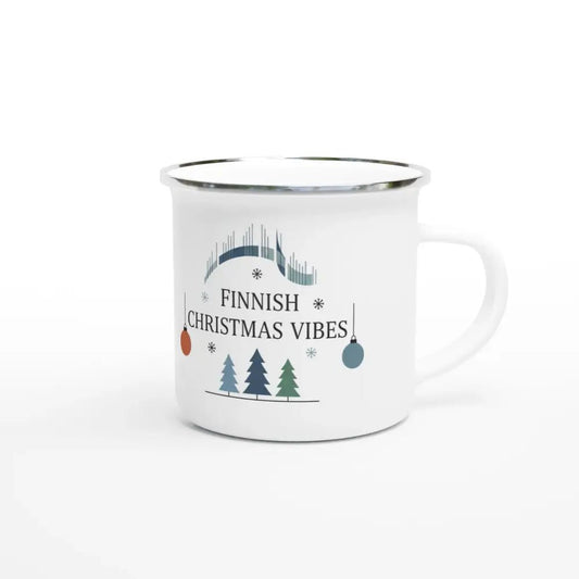 Finnish Christmas Vibes - Finnish Enamel Mug - Rather Be In Finland