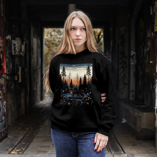 Finnish Midnight Fox - Sweatsihrt - Print Material - Rather Be In Finland