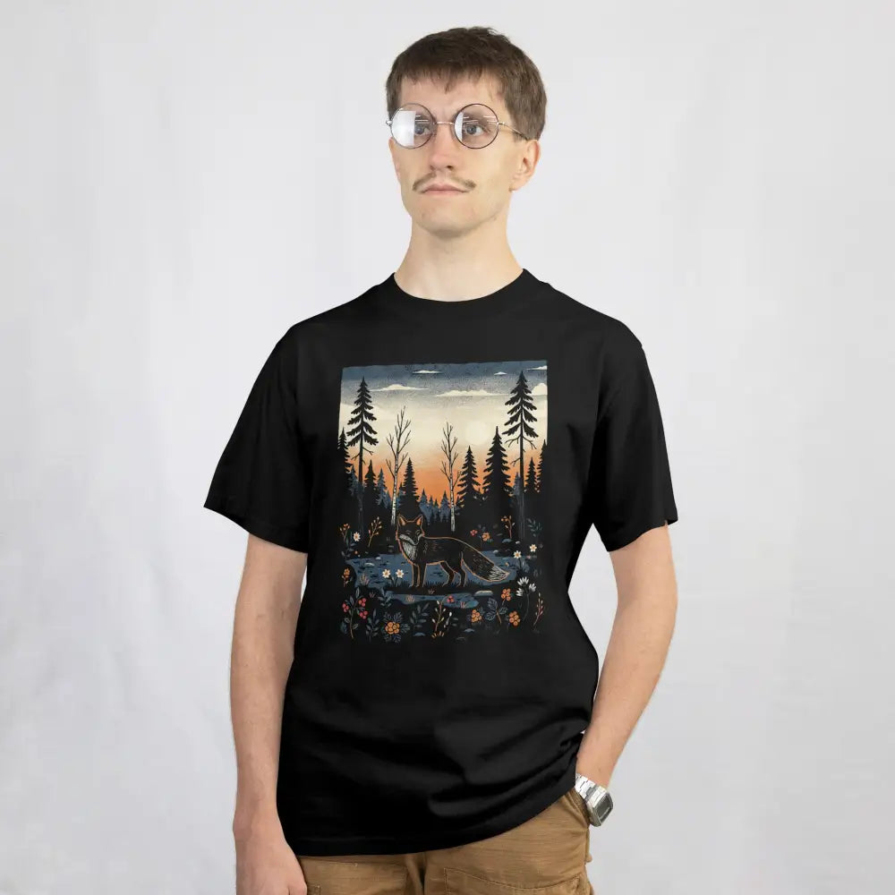 Finnish Midnight Fox - T-shirt - Print Material - Rather Be In Finland