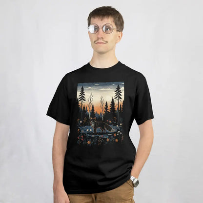 Finnish Midnight Fox - T-shirt - Print Material - Rather Be In Finland