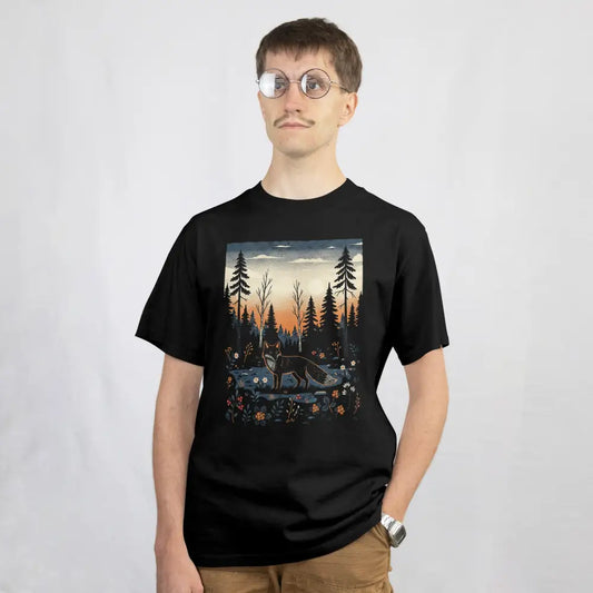 Finnish Midnight Fox - T-shirt - Print Material - Rather Be In Finland