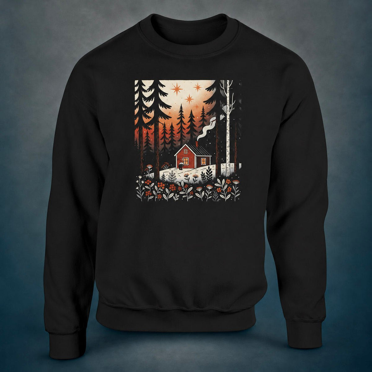 Finnish Tonttu By The Cabin - Sweatshirt - Rather Be In Finland