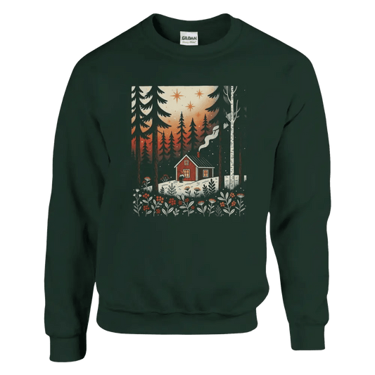 Finnish Tonttu By The Cabin - Sweatshirt - Rather Be In Finland