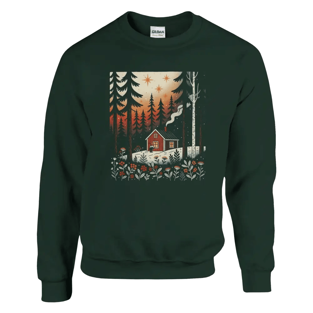 Finnish Tonttu By The Cabin - Sweatshirt - Rather Be In Finland