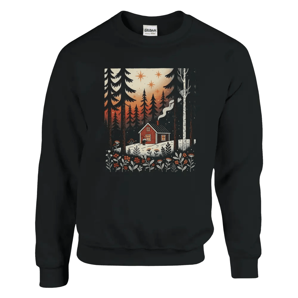 Finnish Tonttu By The Cabin - Sweatshirt - Rather Be In Finland