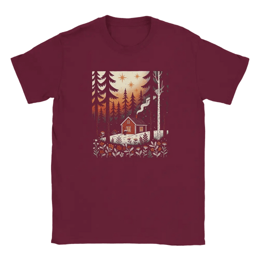 Finnish Tonttu By The Cabin - T-shirt - Rather Be In Finland