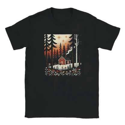 Finnish Tonttu By The Cabin - T-shirt - Rather Be In Finland