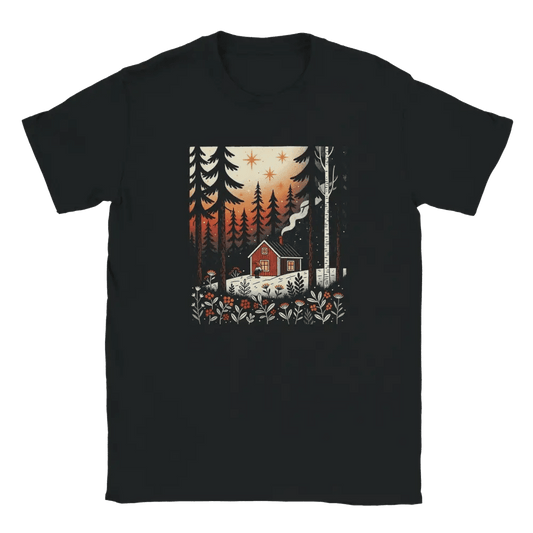 Finnish Tonttu By The Cabin - T-shirt - Rather Be In Finland