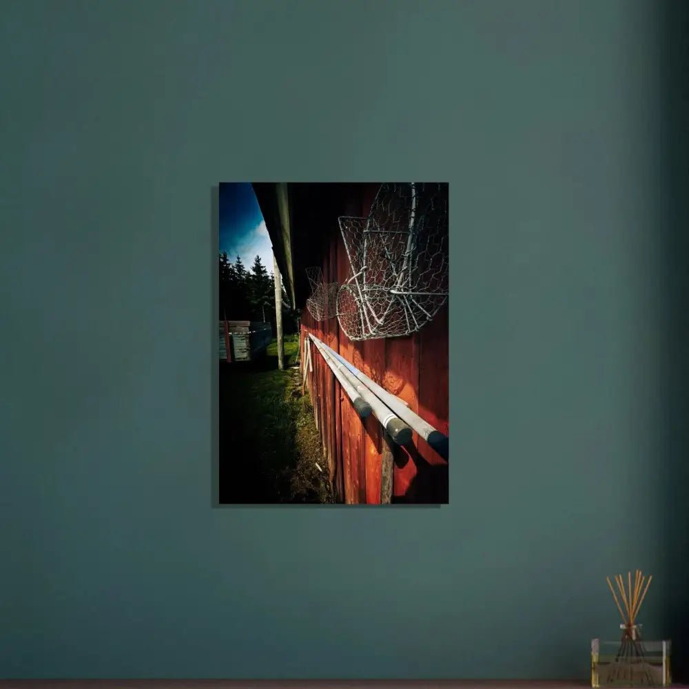Fishing Tools on a Finnish Barn Wall - Poster - Rather Be In Finland
