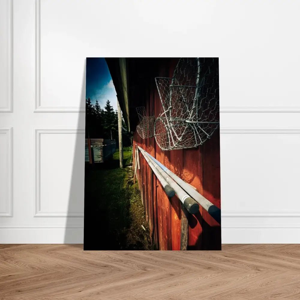 Fishing Tools on a Finnish Barn Wall - Poster - Rather Be In Finland