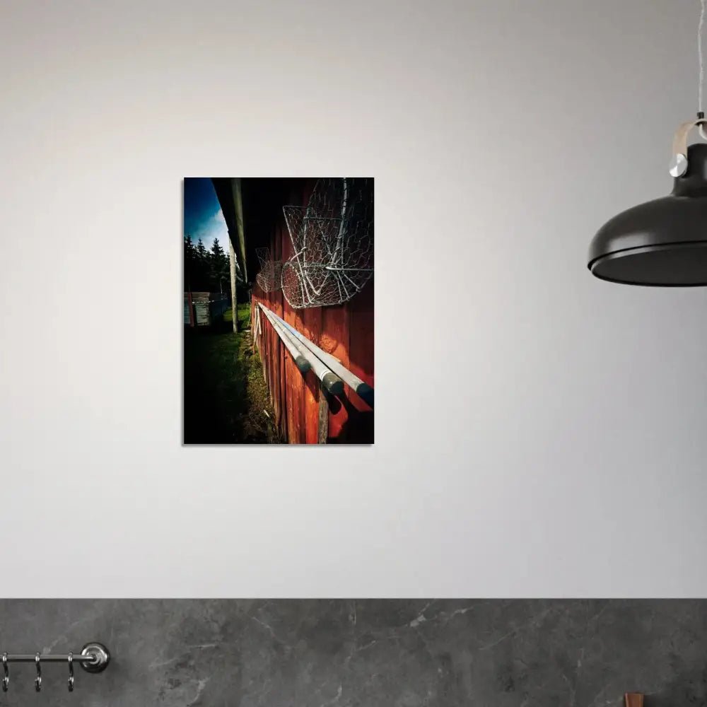 Fishing Tools on a Finnish Barn Wall - Poster - Rather Be In Finland