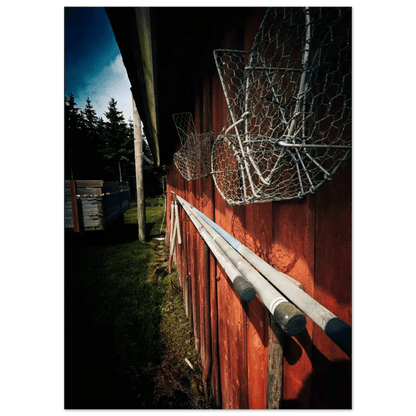 Fishing Tools on a Finnish Barn Wall - Poster - Rather Be In Finland