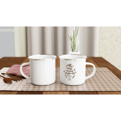 Glögi Season Mode: ON - Finnish Christmas Enamel Mug - Rather Be In Finland