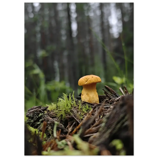 Golden Chanterelle in Finnish Forest - Poster - Rather Be In Finland
