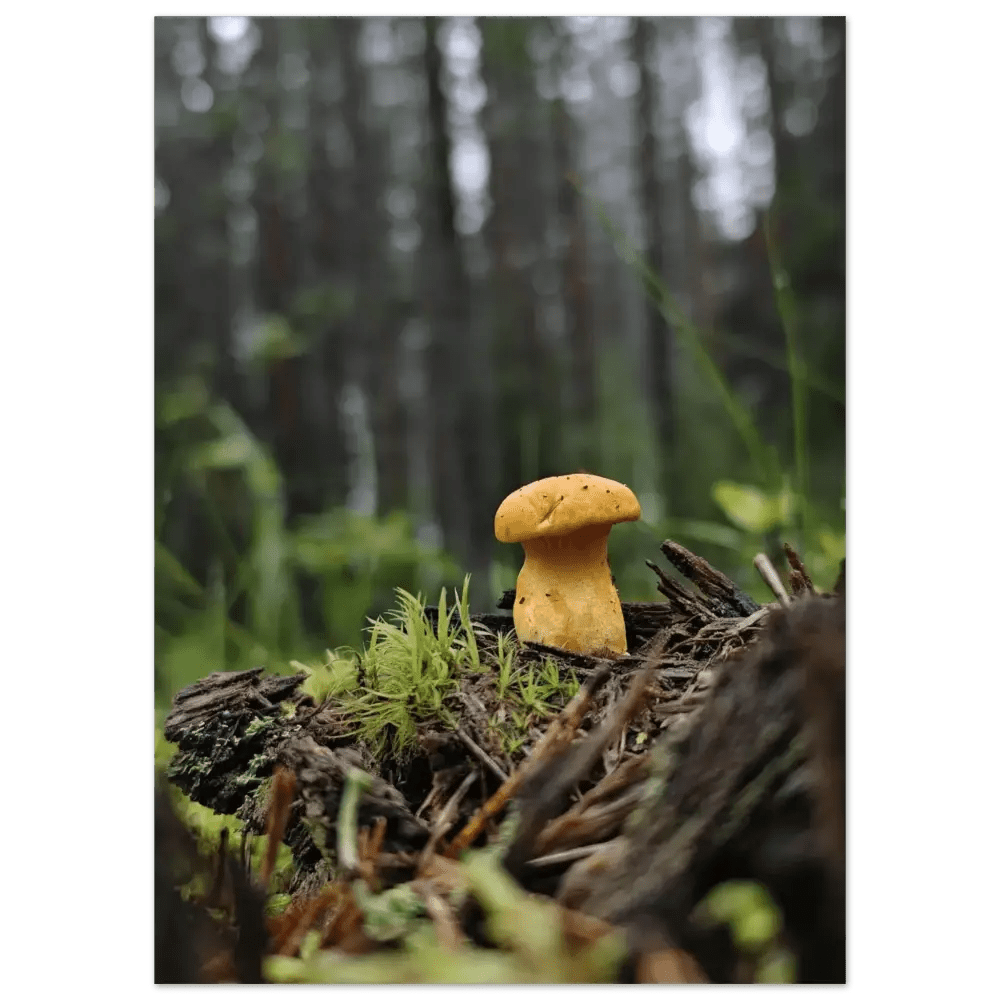 Golden Chanterelle in Finnish Forest - Poster - Rather Be In Finland