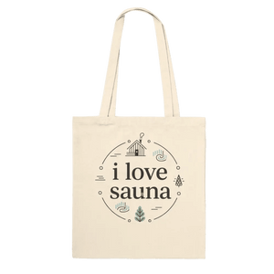 Produktbild: Stofftasche mit dem Motiv „I Love Sauna“ von Rather Be in Finland