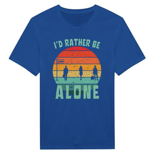 Tuotekuva: t-paita, painatuksena I'd Rather Be Alone (Rather Be in Finland)