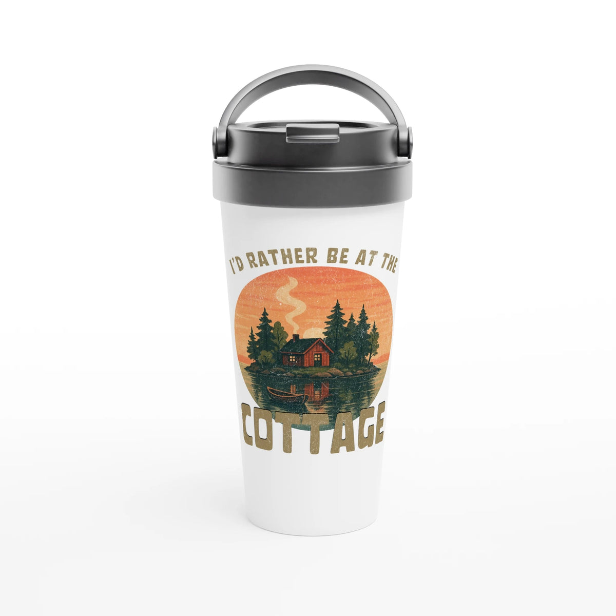 I'd Rather Be At The Cottage - Stainless Steel Travel mug - Rather Be In Finland