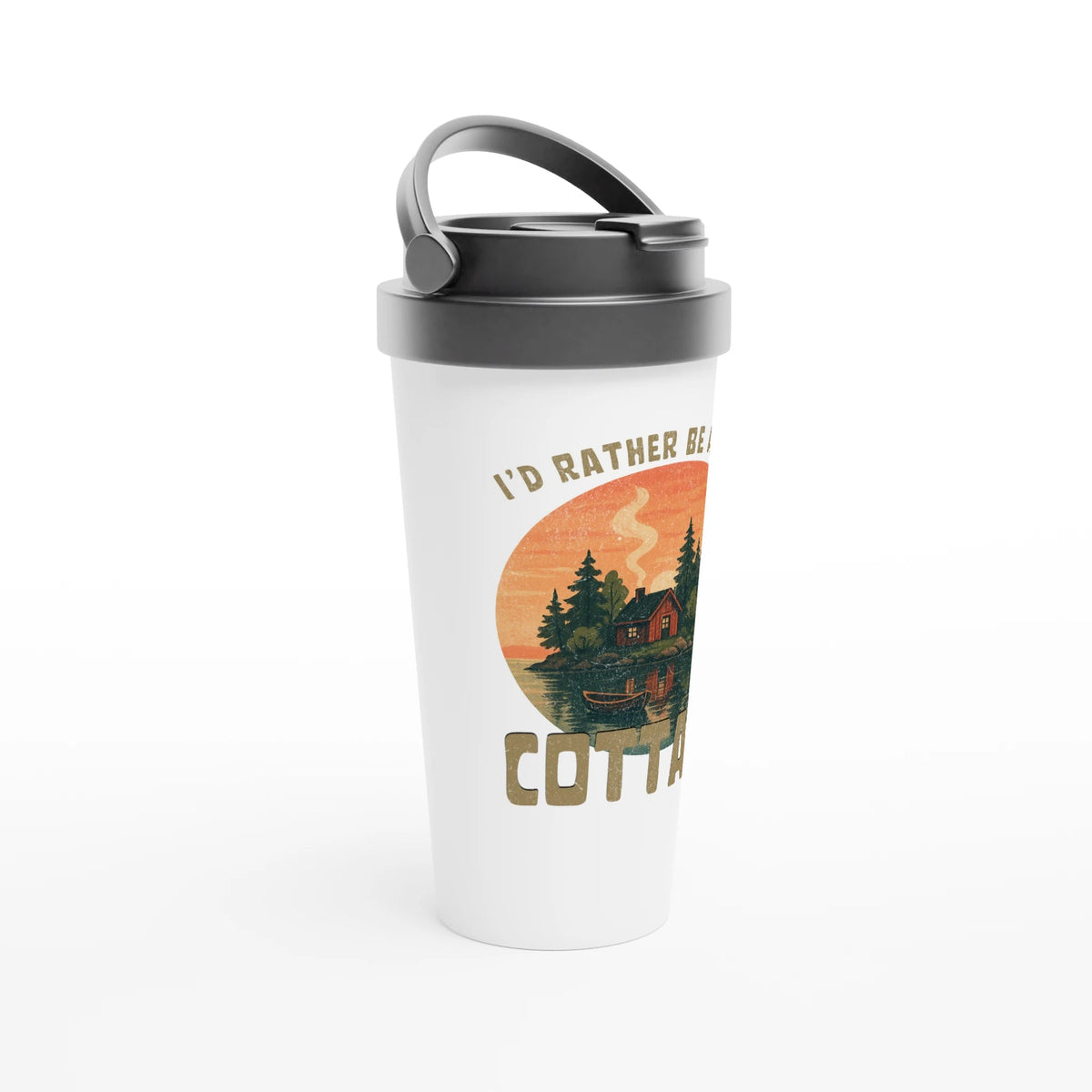 I'd Rather Be At The Cottage - Stainless Steel Travel mug - Rather Be In Finland