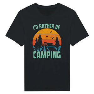 Tuotekuva: t-paita, painatuksena I'd Rather Be Camping (Rather Be in Finland)