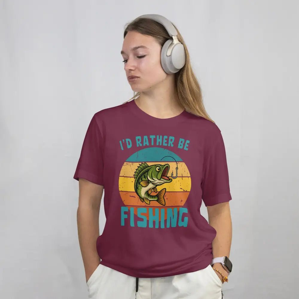 I'd Rather Be Fishing Perch - T-shirt - Rather Be In Finland