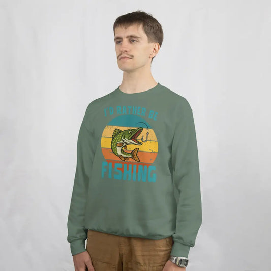 I’d Rather Be Fishing Pike Sweatshirt Print Material Rather Be In Finland