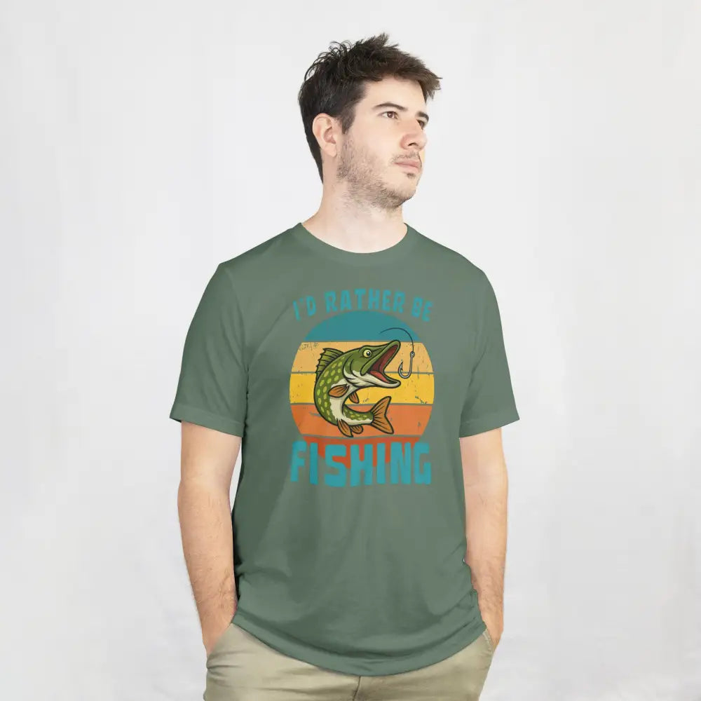 I’d Rather Be Fishing Pike T shirt Print Material Rather Be In Finland