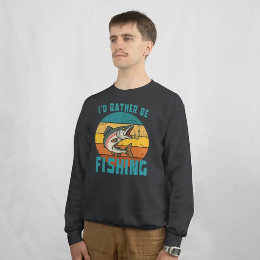 I’d Rather Be Fishing Salmon Sweatshirt Print Material Rather Be In Finland