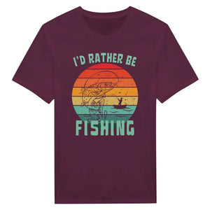 Tuotekuva: t-paita, painatuksena I'd Rather Be Fishing (Rather Be in Finland)